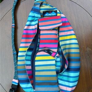 KAVU Multicolor Striped Sling Bag